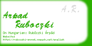 arpad ruboczki business card
